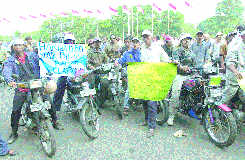 Protest der
Motorradtaxifahrer